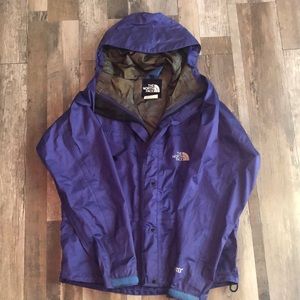 The North Face windbreaker. Purple/royal blue. XS